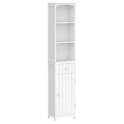 HOMCOM-Mobiletto-a-Colonna-Bagno-Salvaspazio-in-MDF-Bianco-Armadietto-Bagno-Multifunzione-per-Camera-con-3-Ripiani-34x24x170cm