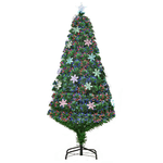 HOMCOM Albero di Natale  20 luci LED a Forma di Cristallo di Neve 150cm