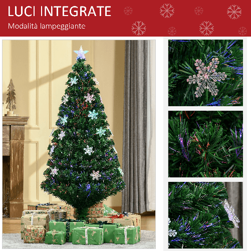 HOMCOM-Albero-di-Natale--20-luci-LED-a-Forma-di-Cristallo-di-Neve-150cm