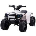 HOMCOM Quad per Bambini ATV Elettrico 6V con Fari e Clacson, Velocità 3km/h, Età 18-36 Mesi, 65x40x43cm, Nero Bianco