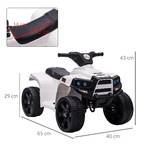 HOMCOM-Quad-per-Bambini-ATV-Elettrico-6V-con-Fari-e-Clacson-Velocita-3km-h-Eta-18-36-Mesi-65x40x43cm-Nero-Bianco