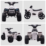 HOMCOM-Quad-per-Bambini-ATV-Elettrico-6V-con-Fari-e-Clacson-Velocita-3km-h-Eta-18-36-Mesi-65x40x43cm-Nero-Bianco