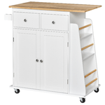 HOMCOM Carrello da Cucina Portaspezie a 3 Livelli e 4 Ruote in MDF e Truciolato, 89x45x89cm, Bianco