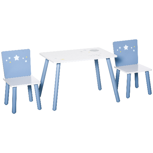 HOMCOM-Tavolo-e-Sedie-per-Bambini-e-Bambine-2-4-Anni-in-Legno-Azzurro-e-Bianco-Set-3-Pezzi