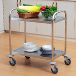 HOMCOM-Carrello-da-Cucina-2-Ripiani-con-Ruote-in-Acciaio-Inox-71x41x81cm-Argento