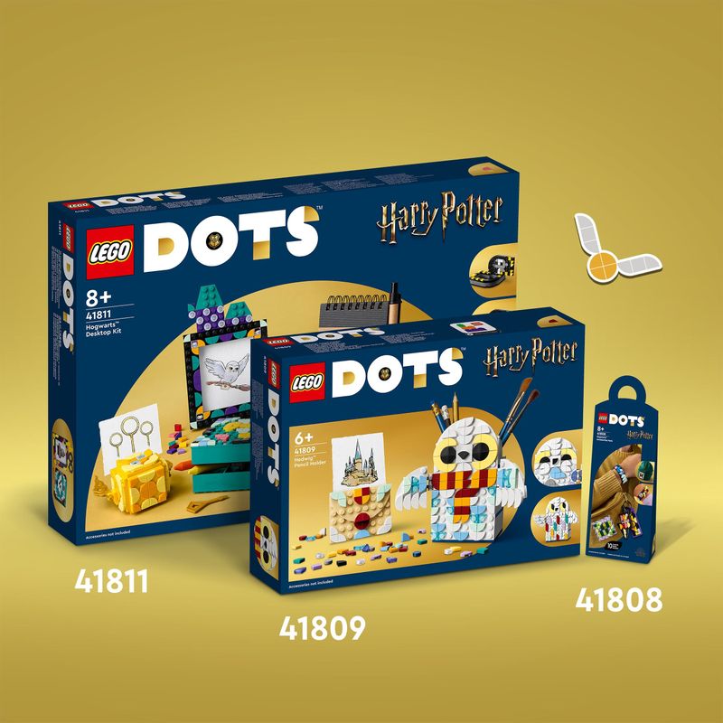 LEGO-DOTS-41811-Kit-da-Scrivania-di-Hogwarts-Accessori-Scrivania-di-Harry-Potter-con-2-Portagioie-Portafoto-e-Toppa-Adesiva