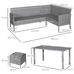 Outsunny-Set-5-Pezzi-Salotto-da-Esterno-con-2-Divani-1-Tavolino-2-Sgabelli-Mobili-da-Giardino-in-Rattan-Grigio