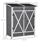 Outsunny-Casetta-in-Legno-da-Giardino-con-2-Ante-Armadio-da-Esterno-Porta-Attrezzi-da-Giardino-con-uno-Sgabello-139x75x147-160cm