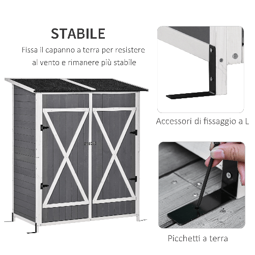 Outsunny-Casetta-in-Legno-da-Giardino-con-2-Ante-Armadio-da-Esterno-Porta-Attrezzi-da-Giardino-con-uno-Sgabello-139x75x147-160cm