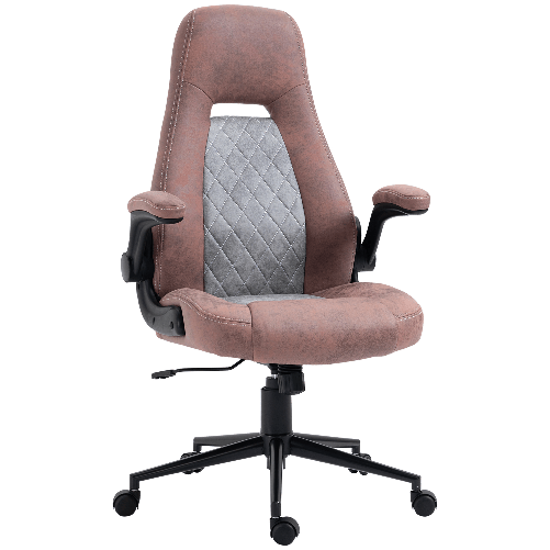 Vinsetto-Sedia-da-Ufficio-Ergonomica-con-Altezza-Regolabile-Braccioli-Ribaltabili-e-5-Ruote-67x70x114-124-cm