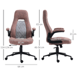 Vinsetto-Sedia-da-Ufficio-Ergonomica-con-Altezza-Regolabile-Braccioli-Ribaltabili-e-5-Ruote-67x70x114-124-cm