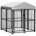 PawHut Kennel Recinto per Cani di Taglia Piccola e Media, Galline e Anatre con Tettuccio, 122x122x13 cm