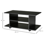 HOMCOM-Mobile-TV-Moderno-con-Ruote-Mobiletto-TV-in-Legno-80-×-40-×-40cm-Nero