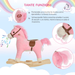 HOMCOM-Cavallo-a-Dondolo-in-Legno-Giocattolo-con-Suoni-Realistici-per-Bambini-36-72-Mesi-Include-2-Batterie-AA-Rosa