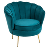 HOMCOM-Poltrona-di-Design-Stile-Vintage-Imbottita-in-Velluto-79x77x77cm-Verde-Petrolio