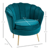 HOMCOM-Poltrona-di-Design-Stile-Vintage-Imbottita-in-Velluto-79x77x77cm-Verde-Petrolio