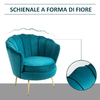 HOMCOM-Poltrona-di-Design-Stile-Vintage-Imbottita-in-Velluto-79x77x77cm-Verde-Petrolio