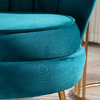 HOMCOM-Poltrona-di-Design-Stile-Vintage-Imbottita-in-Velluto-79x77x77cm-Verde-Petrolio