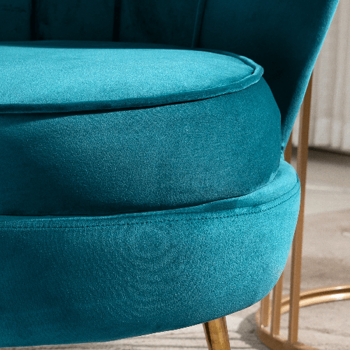 HOMCOM-Poltrona-di-Design-Stile-Vintage-Imbottita-in-Velluto-79x77x77cm-Verde-Petrolio