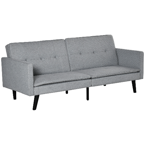 HOMCOM-Divano-Letto-a-1-Piazza-in-Tessuto-e-Seduta-a-3-Posti-Schienale-a-3-Reclinazioni-198x81x81cm---Grigio