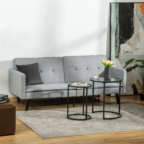 HOMCOM-Divano-Letto-a-1-Piazza-in-Tessuto-e-Seduta-a-3-Posti-Schienale-a-3-Reclinazioni-198x81x81cm---Grigio