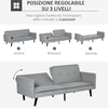 HOMCOM-Divano-Letto-a-1-Piazza-in-Tessuto-e-Seduta-a-3-Posti-Schienale-a-3-Reclinazioni-198x81x81cm---Grigio