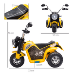 HOMCOM-Moto-Elettrica-per-Bambini-18-36-mesi-a-3-Ruote-Batteria-Ricaricabile---Giallo