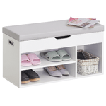 HOMCOM-Mobile-Scarpiera-Salvaspazio-con-Panca-Contenitore-Imbottita-e-Vani-Aperti-80x30x43cm-Bianco