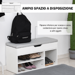 HOMCOM-Mobile-Scarpiera-Salvaspazio-con-Panca-Contenitore-Imbottita-e-Vani-Aperti-80x30x43cm-Bianco