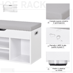 HOMCOM-Mobile-Scarpiera-Salvaspazio-con-Panca-Contenitore-Imbottita-e-Vani-Aperti-80x30x43cm-Bianco