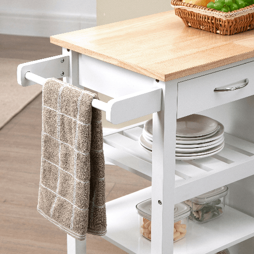 HOMCOM-Carrello-da-Cucina-con-1-Cassetto-1-Armadietto-e-1-Ripiano-a-3-Livelli-92x40x84cm-Bianco