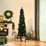 HOMCM-Albero-di-Natale-Artificiale-Alto-con-Base-Pieghevole-380-Rami-in-PVC-e-Metallo-180cm-Verde