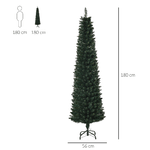 HOMCM-Albero-di-Natale-Artificiale-Alto-con-Base-Pieghevole-380-Rami-in-PVC-e-Metallo-180cm-Verde