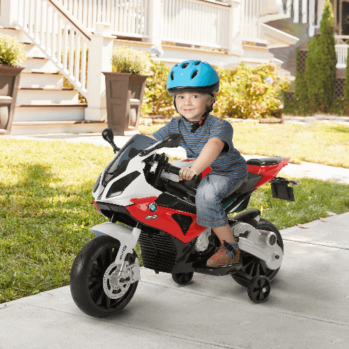 HOMCOM-Moto-Elettrica-per-Bambini-3-8-Anni-con-Licenza-BMW-Batteria-12V-Rotelle-e-Luci-110x47x69-cm