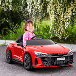 HOMCOM-Macchina-Elettrica-per-Bambini-37-60-Mesi-Licenza-Audi-con-Pulsanti-Cinture-e-Fari-103x58x41-cm-Rossa-e-Nera