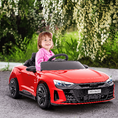 HOMCOM-Macchina-Elettrica-per-Bambini-37-60-Mesi-Licenza-Audi-con-Pulsanti-Cinture-e-Fari-103x58x41-cm-Rossa-e-Nera