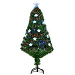 HOMCOM Albero di Natale in Fibra Ottica con 16 luci LED a Forma di Stella 120cm