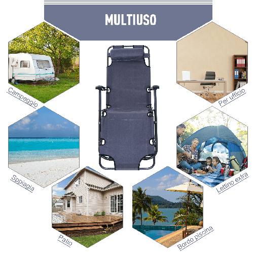Outsunny-Lettino-Sdraio-Pieghevole-da-Giardino-Piscina-con-Braccioli-Grigio