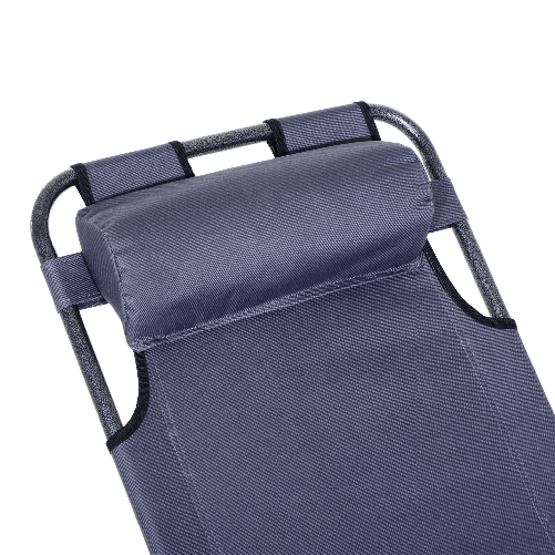 Outsunny-Lettino-Sdraio-Pieghevole-da-Giardino-Piscina-con-Braccioli-Grigio
