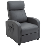 HOMCOM Poltrona Relax Massaggiante con Telecomando e 8 Programmi, Reclinazione e Poggiapiedi, 68x88x98cm, Grigio