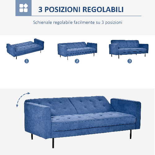 HOMCOM-Divano-Letto-a-1-Piazza-in-Tessuto-Seduta-3-Posti-e-Schienale-a-3-Reclinazioni-187x91x85cm