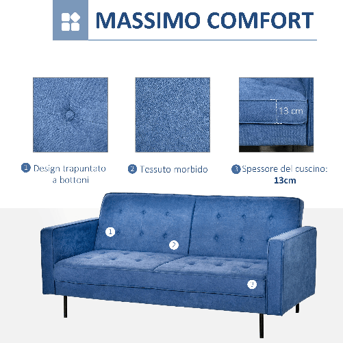 HOMCOM-Divano-Letto-a-1-Piazza-in-Tessuto-Seduta-3-Posti-e-Schienale-a-3-Reclinazioni-187x91x85cm
