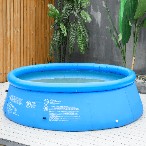 Outsunny-Piscina-Gonfiabile-da-Giardino-per-3-4-Persone-in-PVC-a-3-Strati-con-Valvola-di-Scarico-e-Pompa-Manuale-Inclusa-Φ274x76cm-Blu