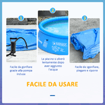 Outsunny-Piscina-Gonfiabile-da-Giardino-per-3-4-Persone-in-PVC-a-3-Strati-con-Valvola-di-Scarico-e-Pompa-Manuale-Inclusa-Φ274x76cm-Blu