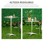 HOMCOM-Tavolo-Bar-Ristorante-in-Acciaio-Inox-Quadrato-60x60cm-Altezza-70-110cm