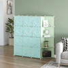 HOMCOM-Mobile-Scarpiera-Modulare-Salvaspazio-a-Fungo-16-Cubi-in-Acciaio-e-PP-145x47x145-cm-Verde-e-Blu