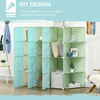 HOMCOM-Mobile-Scarpiera-Modulare-Salvaspazio-a-Fungo-16-Cubi-in-Acciaio-e-PP-145x47x145-cm-Verde-e-Blu
