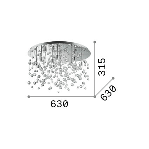 Plafoniera-Contemporanea-Neve-Metallo-Cromo-12-Luci-G9-3W-3000K-Luce-Calda