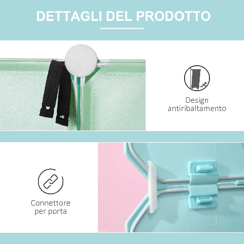 HOMCOM-Mobile-Scarpiera-Modulare-Salvaspazio-a-Fungo-16-Cubi-in-Acciaio-e-PP-145x47x145-cm-Verde-e-Blu