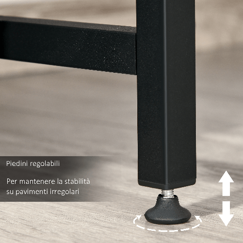 HOMCOM-Scrivania-per-Camera-e-Ufficio-con-Mensola-in-Stile-Industriale-Metallo-e-Legno-120x60x75cm-Marrone-Rustico